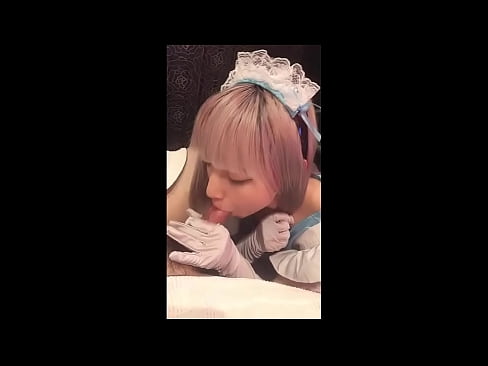 ❤️ 日本偶像[mayuka]，法国女仆装，第一部分，口交和用乳液打飞机 ❤ Russian porn